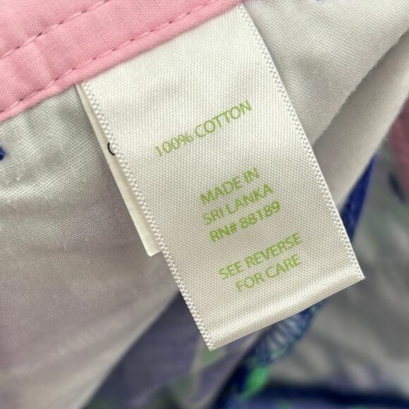 Lilly Pulitzer Blue Cotton Green Elephant Callahan Shorts - Picture 9 of 10